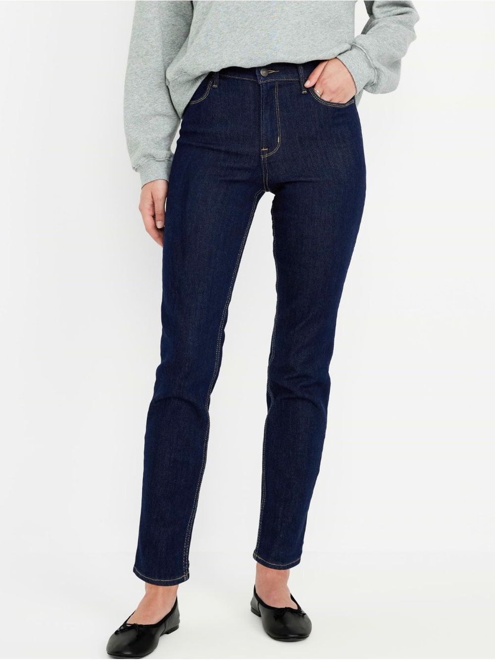 NWOT - Old Navy WOW High-Rise Straight Jeans in Dark Indigo
